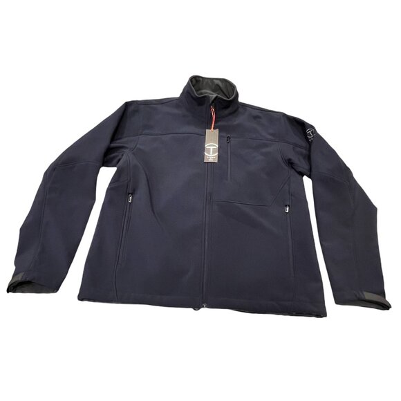 T-Tech by Tumi Men's Soft Shell Zip Jacket, NWT, Navy Gray, L - Picture 9 of 9